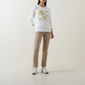 Flower Graphic Long-Sleeved T-Shirt