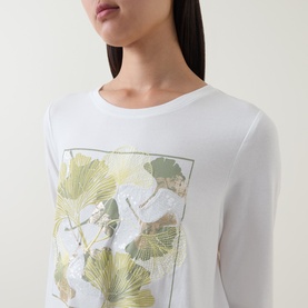 Flower Graphic Long-Sleeved T-Shirt