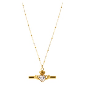 Saoirse Claddagh T-Bar Pendant Necklace