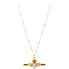 Saoirse Claddagh T-Bar Pendant Necklace