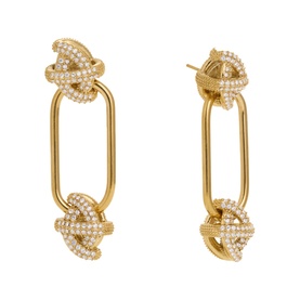 Lovers Knot Drop Hoop Earrings