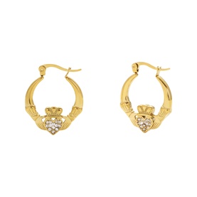 R&iacute;ona Claddagh Hoop Earrings