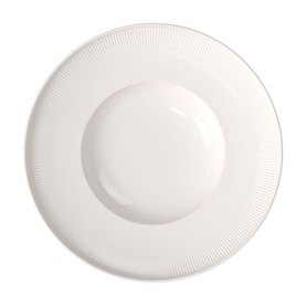 Villeroy & Boch Afina Deep Plate 29cm in white premium porcelain with ring-shaped relief and wide raised rim coupe shape