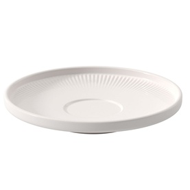 Villeroy & Boch Afina Coffee Cup Saucer 14cm in white premium porcelain with ring-shaped relief detailing and raised rim