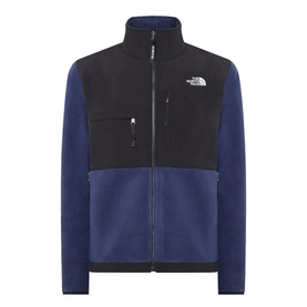 North Face Retro Denali Fleece Sweatshirt in Summit Navy/Black, full-zip fleece with contrast panels, dual chest zip pockets and logo detail