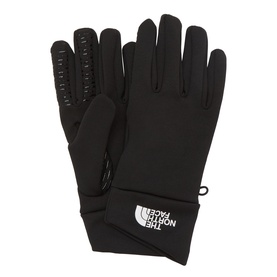 North Face Rino Logo Gloves in black with silicone gripper palm overlay, keyhole thumb construction and toggle fastening