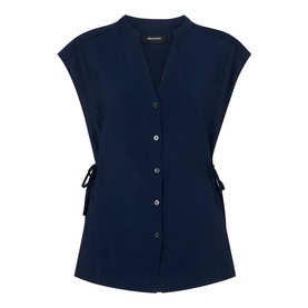 Side-Tie Button-Down Shirt