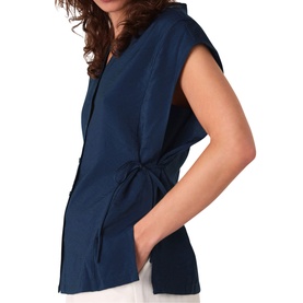 Side-Tie Button-Down Shirt