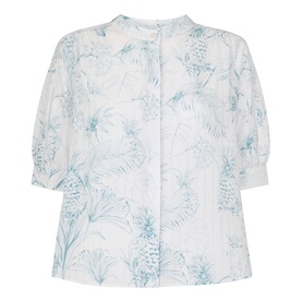Textured Pineapple Print Shirt