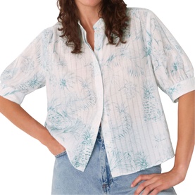 Textured Pineapple Print Shirt