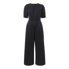 Broderie Cropped Straight Leg Jumpsuit