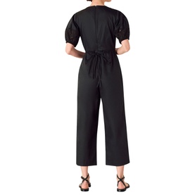 Broderie Cropped Straight Leg Jumpsuit