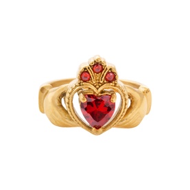 Cuisle Mo Cro&iacute; Ruby Claddagh Ring