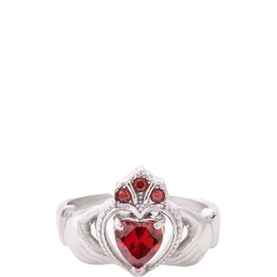 Cuisle Mo Cro&iacute; Ruby Claddagh Ring
