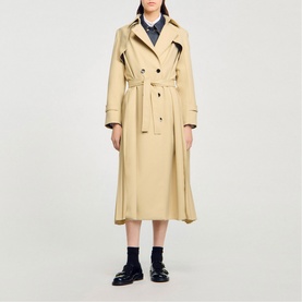 Double-Breasted Belted Trench Coat