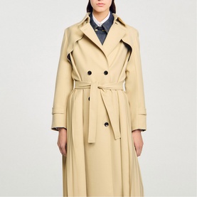 Double-Breasted Belted Trench Coat