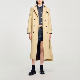Double-Breasted Belted Trench Coat