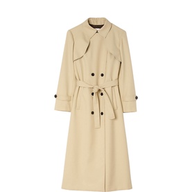 Double-Breasted Belted Trench Coat