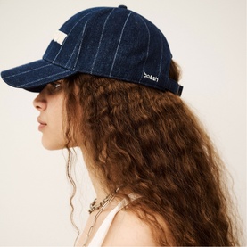 Hizzie Logo Pinstripe Denim Cap