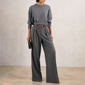 Poppie Pleated Wide Leg Trousers