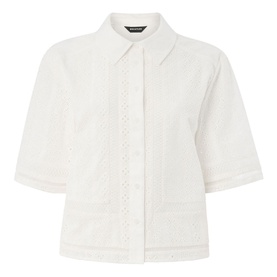 Broderie Cropped Shirt