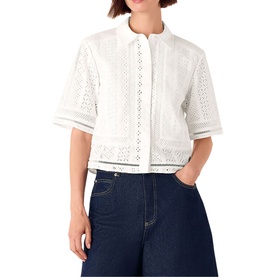Broderie Cropped Shirt