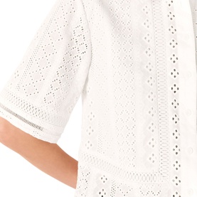 Broderie Cropped Shirt