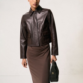 Drew Collared Leather Jacket