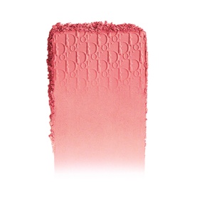 Dior Backstage Rosy Glow Blush in 001 Pink, pressed powder compact swatch showing Dior-embossed texture with pink ombre finish