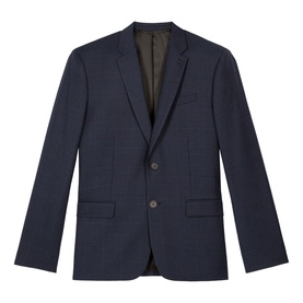 Single-Breasted Check Suit Jacket