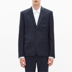 Single-Breasted Check Suit Jacket