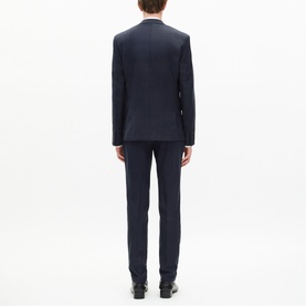 Single-Breasted Check Suit Jacket