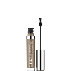 Clinique Just Browsing Tinted Volumizing Gel in Sandy Blonde, 2ml brow gel tube with spoolie wand applicator shown open