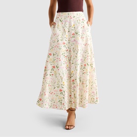 Louisa Floral Godet Skirt