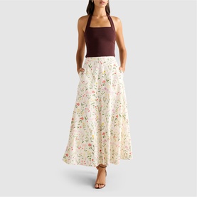 Louisa Floral Godet Skirt