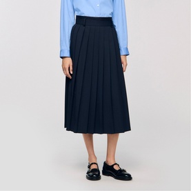 Pinstripe Pleated Skirt