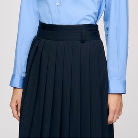 Pinstripe Pleated Skirt