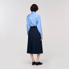 Pinstripe Pleated Skirt
