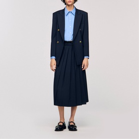 Pinstripe Pleated Skirt
