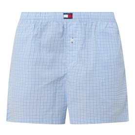 Check Print Logo Pyjama Shorts