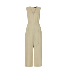 Belted Linen Jumpsuit