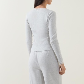 Essential Logo Lace Trim Pyjama Top