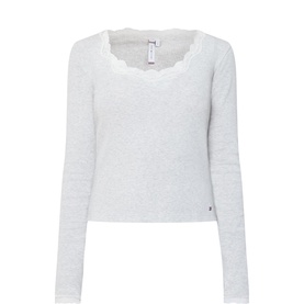 Essential Logo Lace Trim Pyjama Top
