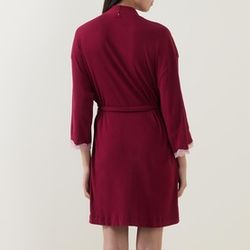 Essential Ribbed Lace Robe