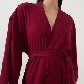 Essential Ribbed Lace Robe