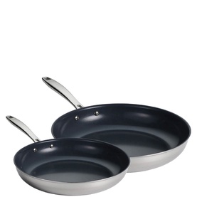 Three-Ply Stainless Steel Ceramic Coating Frying Pan Two-Piece Set