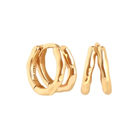 Molten Textured Illusion Huggie Hope Earrings