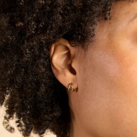 Molten Textured Illusion Huggie Hope Earrings