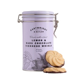 Lemon & Dark Chocolate Viennese Whirls in Tin 200g