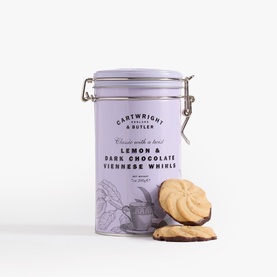 Lemon & Dark Chocolate Viennese Whirls in Tin 200g